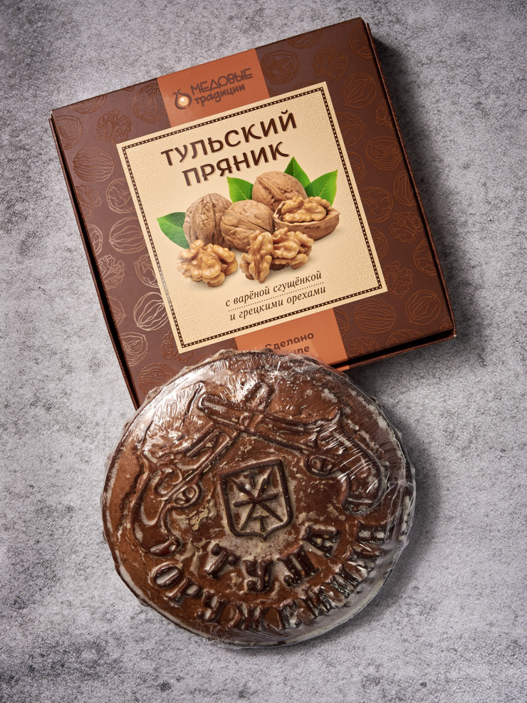 Тульский пряник в VIP коробке со сгущенкой и грецкими орехами 650 гр
